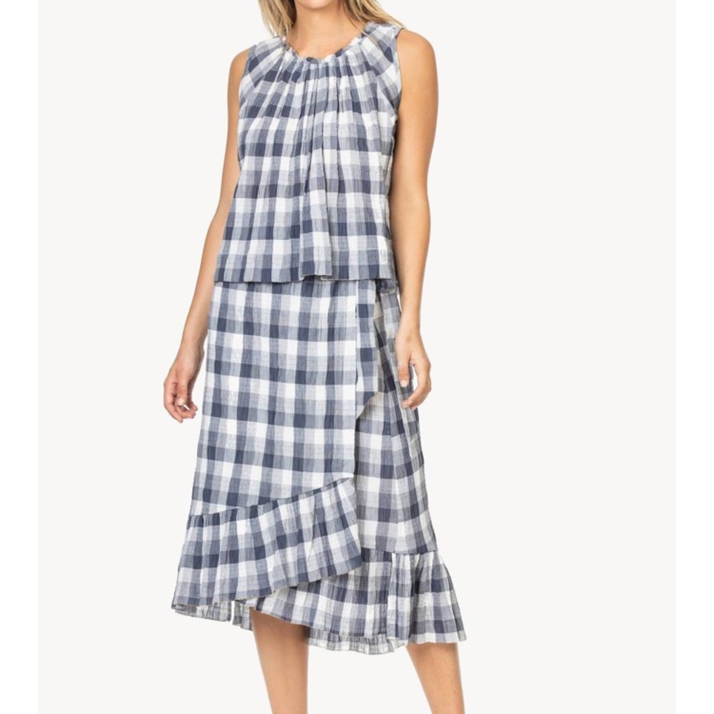Lilla P Check Woven Wrap Skirt Plaid Tank Top Set